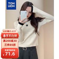 唐狮 TONLION女圆领打底衫 米白 S