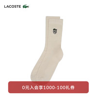 LACOSTE法国鳄鱼男女同款24春季舒适柔软中筒袜袜子|RA2062 IIT/米色 35/38