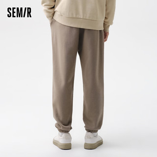 森马（Semir）休闲裤男2024春季简约日常运动束脚裤精致刺绣 咖啡A51215 170/74A/M