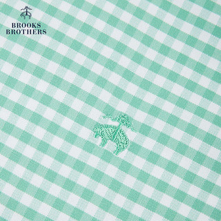 布克兄弟（BrooksBrothers）男士美式牛津纺短袖免烫休闲衬衫 3003-绿色 S