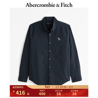 ABERCROMBIE & FITCH男装 24春美式休闲时尚小麋鹿纽扣式通勤牛津衬衫 355504-1 海军蓝 XXL (185/124A)