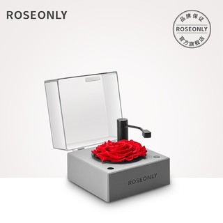 ROSEONLY 诺誓 玫瑰永生花礼盒 单朵版嫣红留声机 同城鲜花速递礼品 情人节礼物 生日礼物 送女友