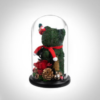 年货不打烊、情人节好礼：RoseBox 玫瑰盒子 永生花苔藓熊玻璃罩