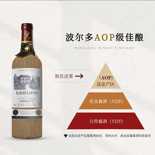 路易拉菲（LOUIS LAFON）法国原瓶红酒AOC波尔多干红葡萄酒750ml*6瓶红酒礼盒年货