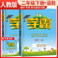 套装2册 2024春小学学霸二年级语文+数学下册人教版 二年级5星学霸人教版同步训练随堂课时作业本 五星学霸 5星学霸 经纶学霸 【五星学霸】语文+数学 人教 二年级下册