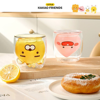 KAKAO FRIENDS玻璃杯子家用双层隔热杯高颜值创意透明夏季喝水杯 APEACH款-啵啵桃