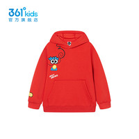 361°童装男童连帽卫衣2024年春季小童卫衣 沉稳红 120