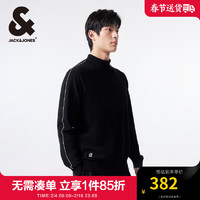 杰克·琼斯（JACK&JONES）春夏男士商务风条纹个性拼接半高领休闲毛针织衫男装 E40黑色 常规 E40黑色 165/88A/XS