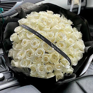 冉子花坊 鲜花速递11朵香槟玫瑰花束爱人全国花店同城配送 99朵白玫瑰花束
