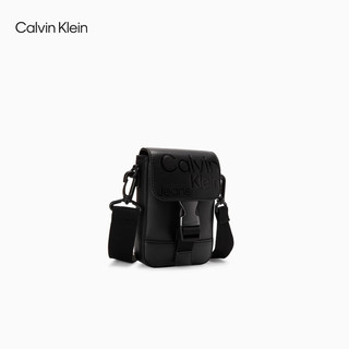 Calvin Klein Jeans男士时尚简约字母压印插扣翻盖手机挎包新年HP2007 001-黑色 OS