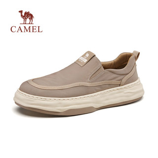 CAMEL2024年春季轻便舒适休闲鞋厚底软弹简约帆布鞋男 G14S070102 杏色 42