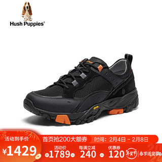 暇步士（Hush Puppies）运动鞋男士休闲网面软底透气老爹鞋K1M04AM4 黑色 38