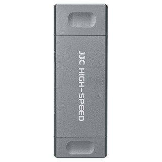 JJC USB3.0读卡器 适用于华为手机NM卡 SD/TF卡 高速多合一OTG 支持Type-C 安卓苹果15读取存储卡配件 商务灰 Type-C+USB+Micro B口