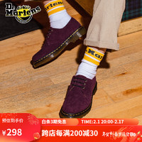 马丁（DR.MARTENS）1461 通勤简约复古时尚灯芯绒男款3孔马丁单鞋 深红色 41