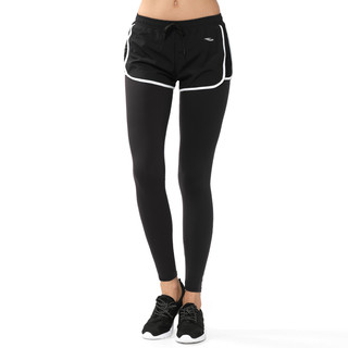 浩沙（hosa）运动紧身裤女假两件跑步训练长裤速干透气瑜伽裤 白色 XXL(高173-178cm/重68-75KG)