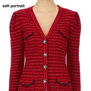 【新年战衣】self-portrait 红色修身针织连衣裙毛衣裙毛衫裙