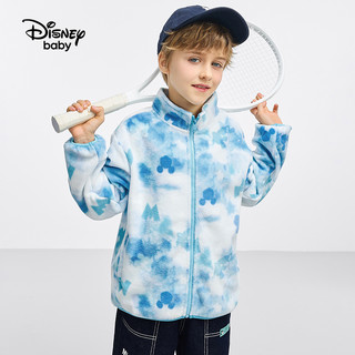 88VIP：Disney baby 迪士尼男女童摇粒绒外套2024春秋季新款儿童休闲保暖洋气上衣童装