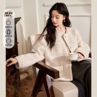 WESTLINK 西遇 绵羊毛法式小香风圆领外套女小众设计秋冬高级感轻奢名媛宽松上衣