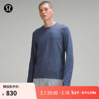 lululemon丨Surge Warm 男士长袖运动衫 LM3DGZS 紫蓝色亚麻布 L