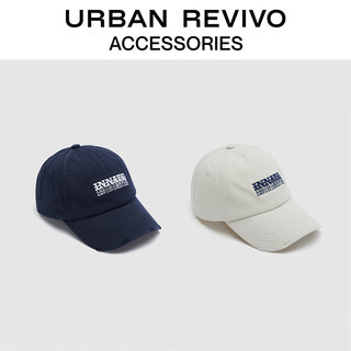 URBAN REVIVO男士时尚复古字母刺绣棒球帽UAMA30058 米白 F