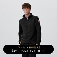 加拿大鹅（Canada Goose）Lawson男士1/4拉链羊毛抓绒夹克外套 7055M 61 黑色 M