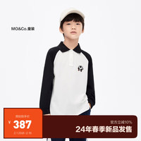 little MO&Co.little moco童装24春新款男童Polo衫插肩袖长袖T恤上衣KBD1TOPT03