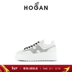 HOGAN H-STRIPES系列 男士低帮休闲鞋 HXM6450FE91 白/灰 40.5