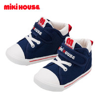 MIKIHOUSE儿童学步鞋针织网面透气软底鞋 二阶段蓝色13.5cm
