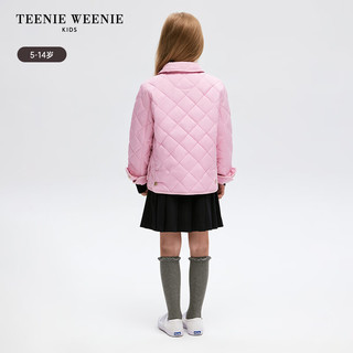 Teenie Weenie Kids小熊童装24早春女童小翻领菱形格绗线棉服 藏青色 150cm