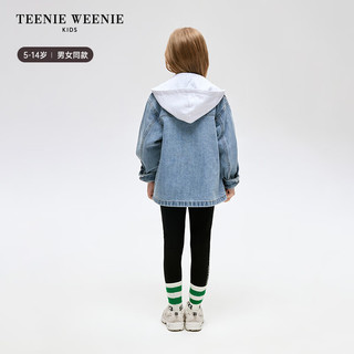 Teenie Weenie Kids小熊童装24春男女童连帽牛仔夹克外套 浅牛仔色 150cm