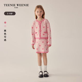 Teenie Weenie Kids小熊童装24早春女童小香风针织衫短裙套装 象牙白 130cm