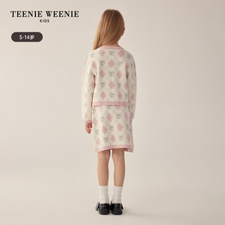 Teenie Weenie Kids小熊童装24早春女童小香风针织衫短裙套装 象牙白 130cm