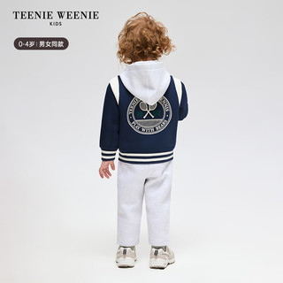 Teenie Weenie Kids小熊童装24早春男女宝宝连帽针织棒球外套 绿色 90cm