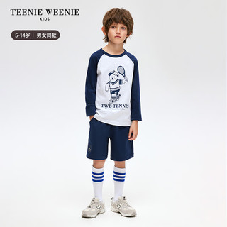 Teenie Weenie Kids小熊童装24春夏男女童撞色插肩长袖T恤 绿色 130cm