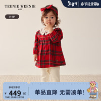 Teenie Weenie Kids小熊童装24春季女宝宝连衣裙打底裤套装 红色 73cm