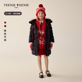 Teenie Weenie Kids小熊童装男女童圣诞风撞色提花围巾 红色 FRE