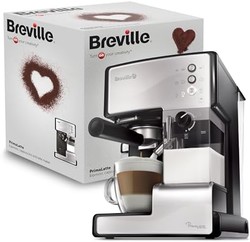 Breville 鉑富 X Prima（VCF045X）半自動咖啡機 15Bar意大利泵，適用于咖啡粉或咖啡包，一體式自動奶泡器
