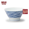 无印良品MUJI 波佐见烧 饭碗 碗餐具 瓷碗 斗笠碗 家用 青海波纹 大纹 口径11.4cm