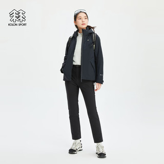 KOLON SPORT/可隆加热棉服 刘诗诗同款 女子户外戈尔防风可调节控温外套夹克 LKPJ4SN118-BK 黑色 175/XL