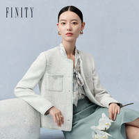 菲妮迪（FINITY）品牌短外套2024年春季时尚高级感小香风气质上衣女 浅绿色 S