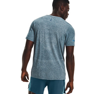 安德玛 UNDERARMOUR）Seamless男子跑步运动短袖T恤1375692 蓝色