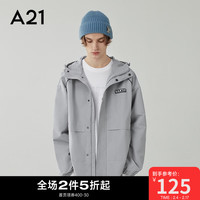 A21风衣外套男装梭织宽松连帽春秋新款百搭通勤休闲外套易打理