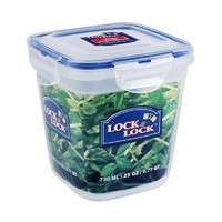 LOCK&LOCK; 塑料保鲜盒上班族带饭盒便当餐盒水果盒冰箱储物盒食品收纳盒 正方形730ML