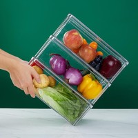 LOCK&LOCK; 冰箱收纳PET透明保鲜盒蔬菜水果食品杂粮收纳储物盒