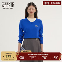 Teenie Weenie【含桑蚕丝】小熊2024年薄款针织毛衣 蓝色 155/XS