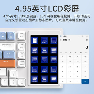 AJAZZ 黑爵 AKP815 81键 有线机械键盘 白蓝 环诺矮茶轴 RGB