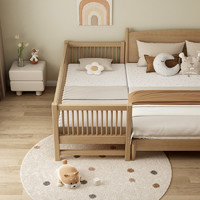 实木儿童拼接床男女孩婴儿床无缝拼接大床可加宽单人床边