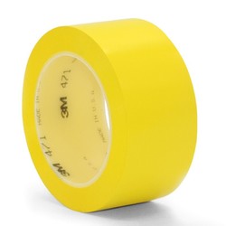 3M PVC标识胶带471 划线标识警示地板车间工厂 耐磨防水无残胶 YW 黄色 50MM*3