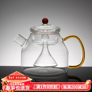容山堂耐热玻璃蒸茶器黑茶普洱煮茶器全自动蒸汽电陶炉大容量茶具 1200ml玻璃蒸茶器-宝元款