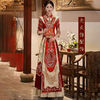 宝乔旭高级秀禾服新娘2023中式结婚礼服高端修身显瘦敬酒服秀和服 红色 2XL大概120130斤